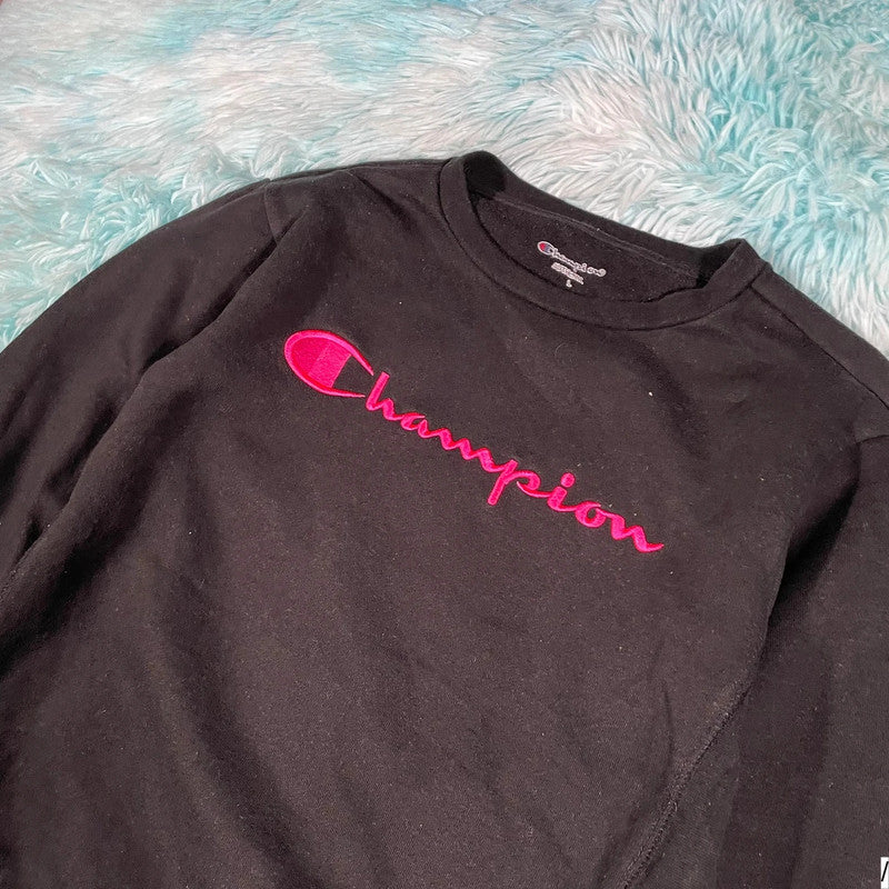 Black Champion Sweatshirt - Womens Large