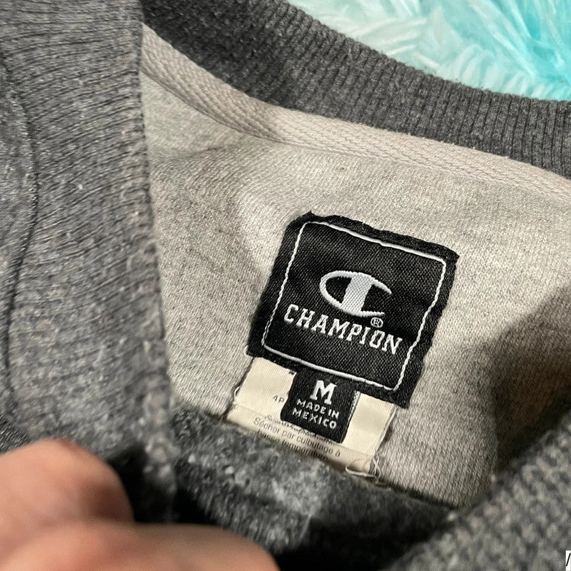 Vintage 00s Grey Champion Plain Sweatshirt - Medium