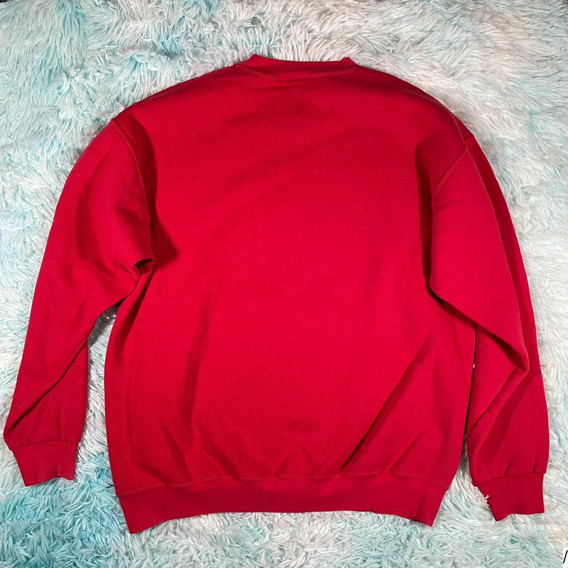 Vintage 90s Red Disney Sweatshirt Winnie the Pooh Graphic - Large
