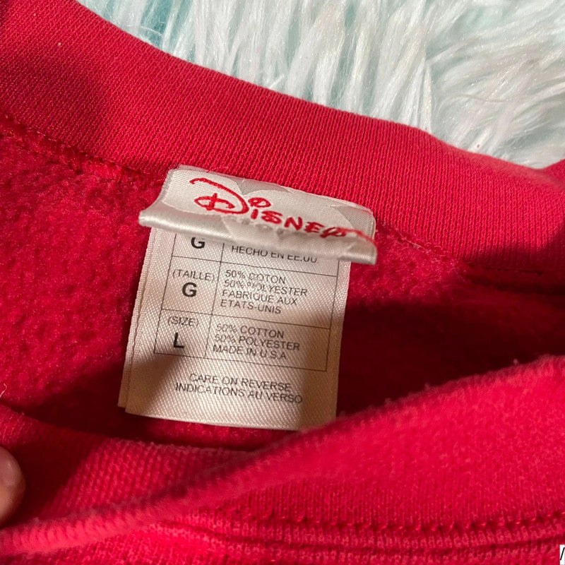 Vintage 90s Red Disney Sweatshirt Winnie the Pooh Graphic - Large
