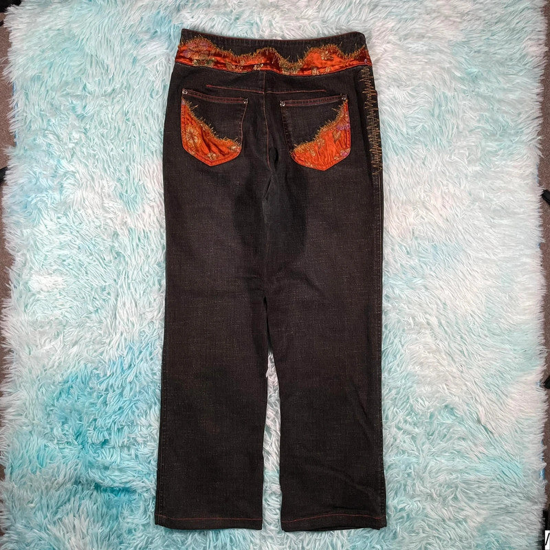 Vintage Y2K Sabeido Patterned Jeans - Medium