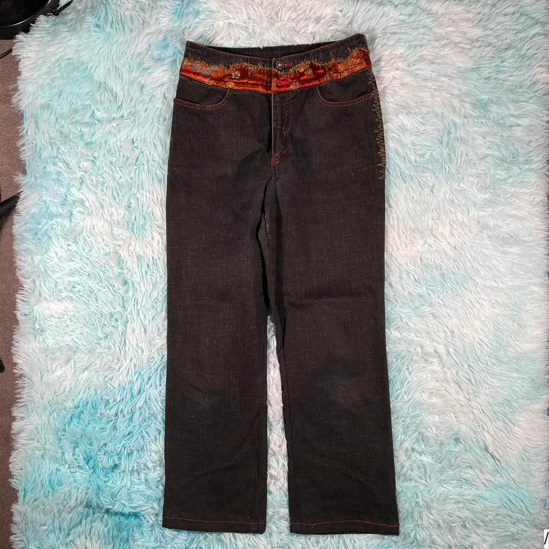 Vintage Y2K Sabeido Patterned Jeans - Medium