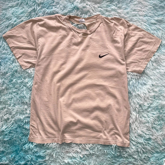 Vintage 90s Thrashed Beige Plain Nike T Shirt - XL