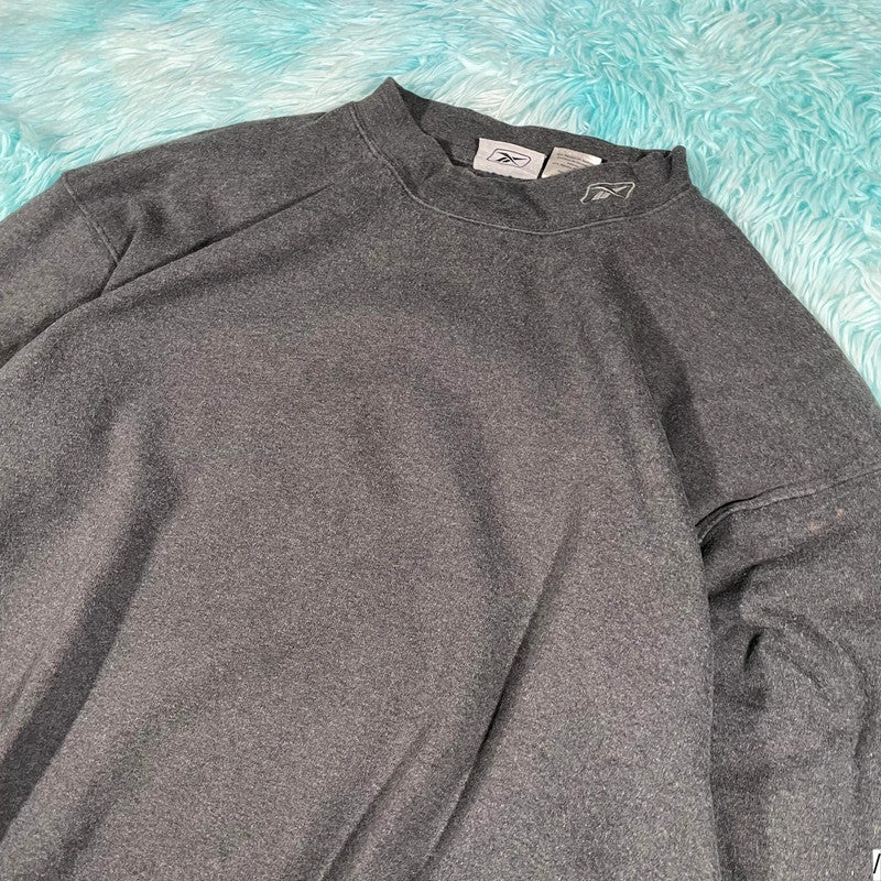 Vintage 00s Grey Reebok Mock Neck Sweatshirt- XXL