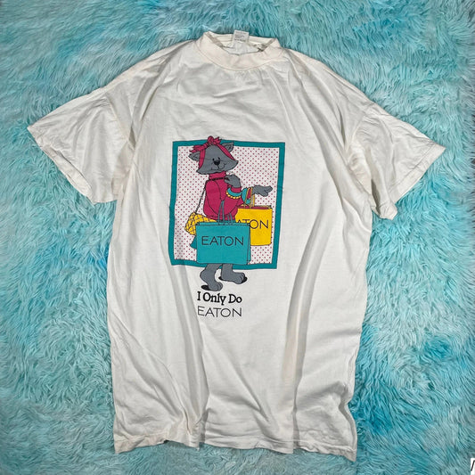 Vintage 90s Eaton Shopping Graphic T Shirt - XL