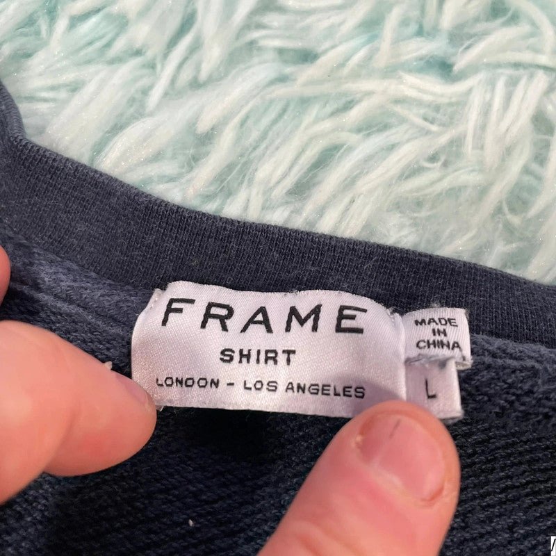 Dark Navy Frame Sweatshirt Plain - Large