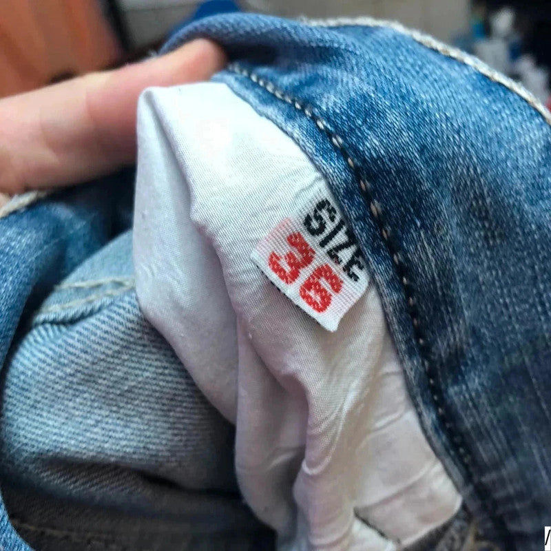Vintage 90s Baggy Embroidered Jeans - 36W
