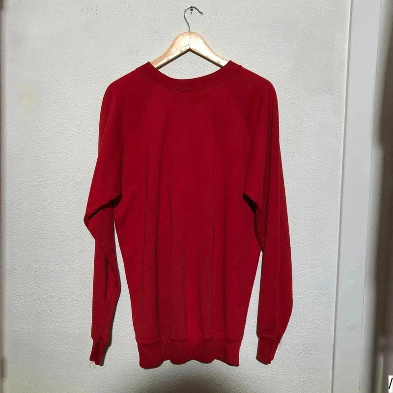 Vintage 90s Red Hard Rock Cafe Sweatshirt Embroidered Spellout - XL