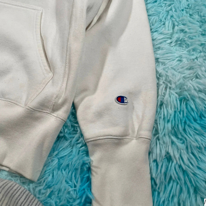 White Champion Reverse Weave Hoodie - Medium