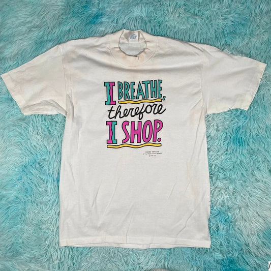 Vintage 90s White Graphic T Shirt - Womens Large