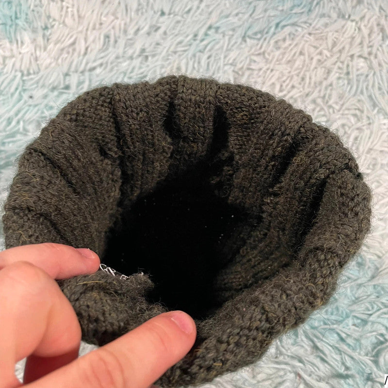 Khaki Green Wool Beanie Hat Fine & Dandy
