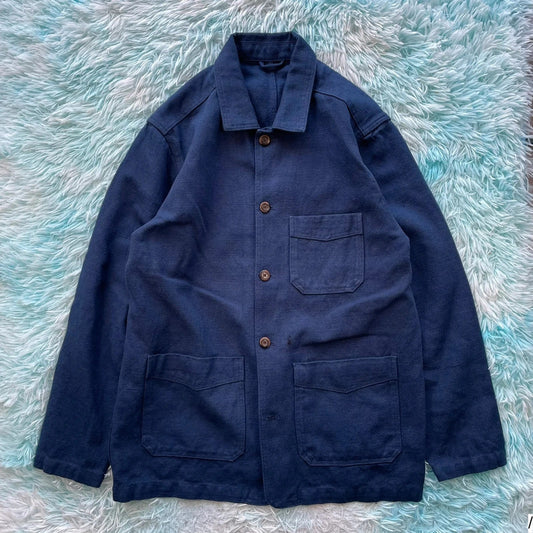 Navy Cordings Piccadilly London Chore Jacket Linen - XL