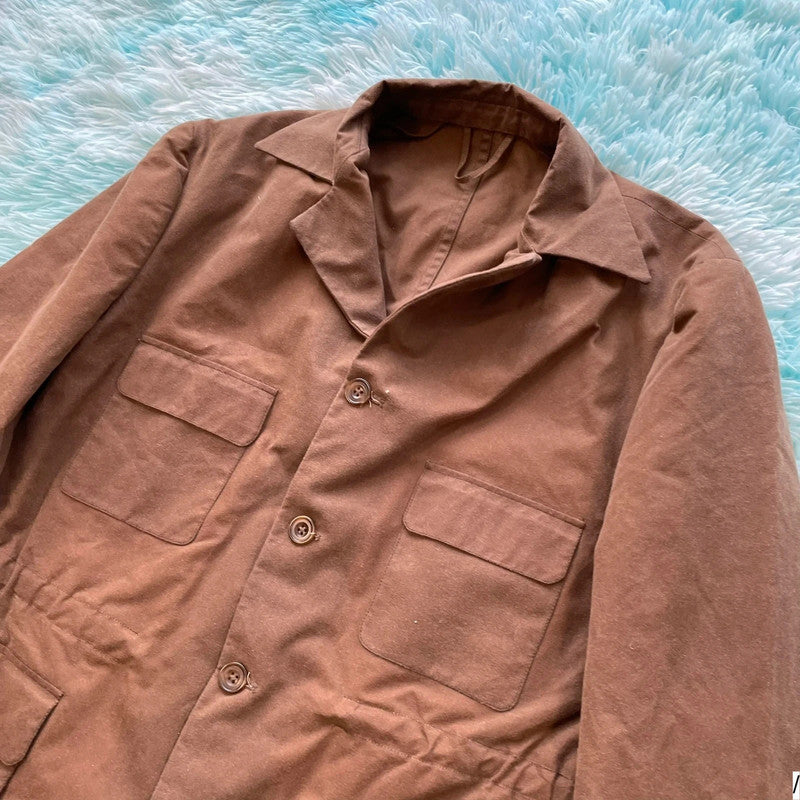 Olive Brown Cad & the Dandy Bespoke Painters Jacket - Medium