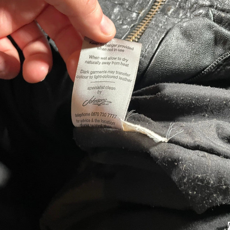 Vintage 90s Black Leather Jacket - Small