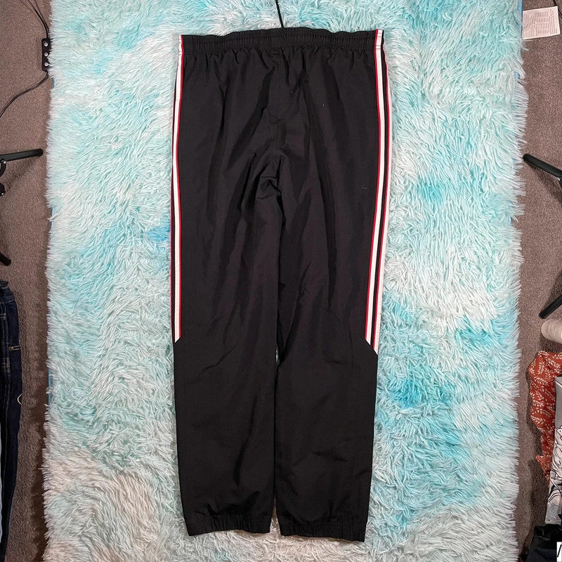 Vintage 00s Black & Red Adidas Tracksuit Bottoms - Medium