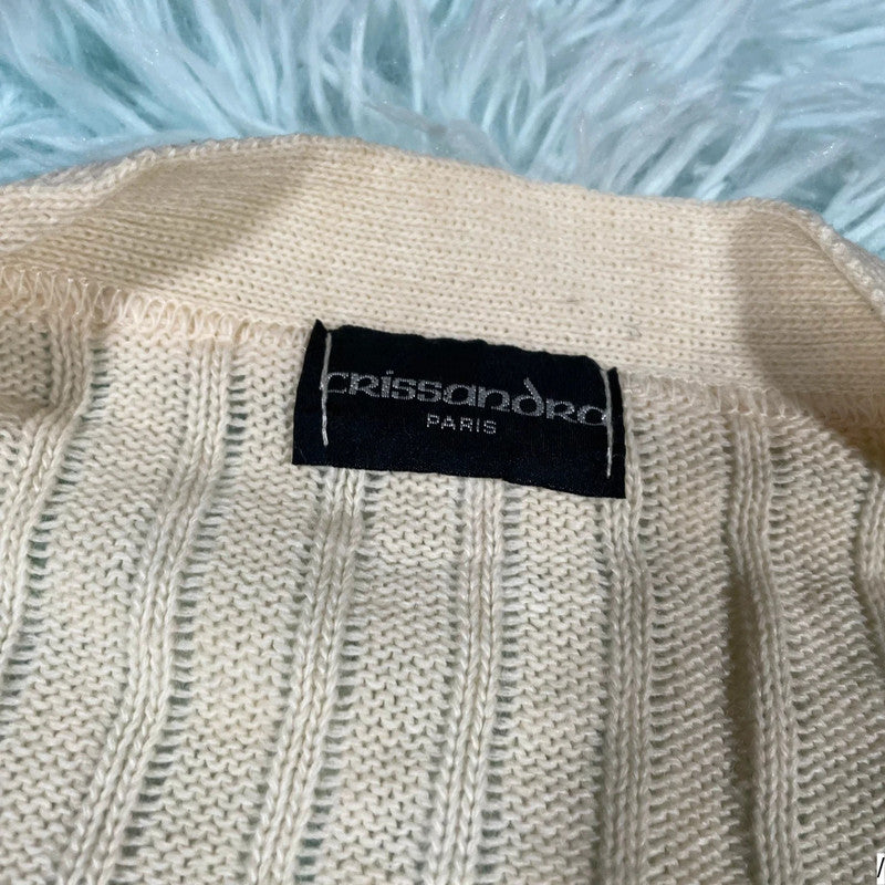 Vintage 90s Cream Crissandro Paris Cardigan - small