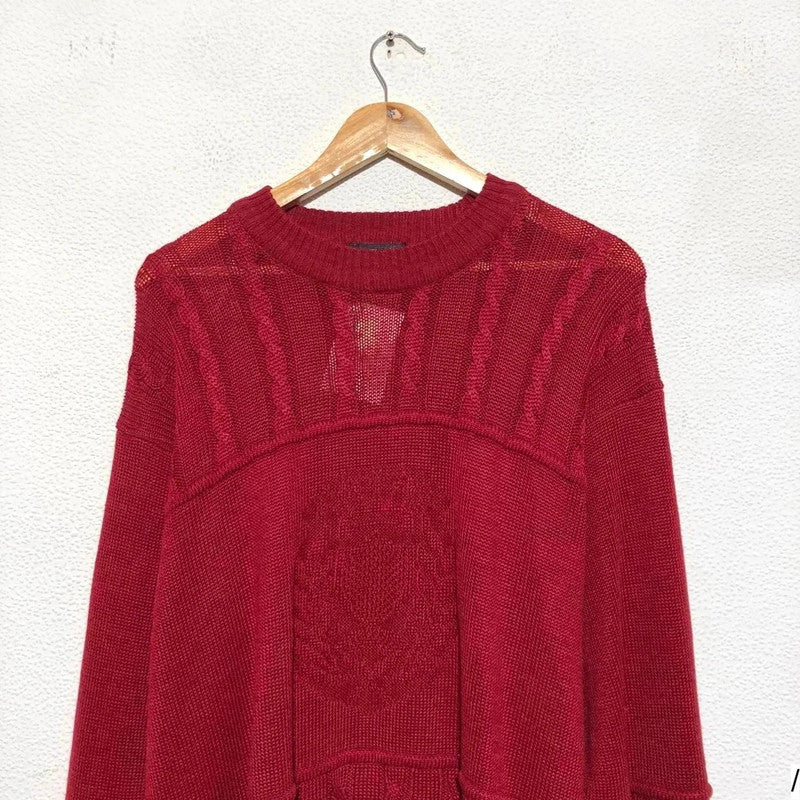 Vintage 80s Red St Michael Knitted Jumper - XL
