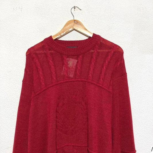 Vintage 80s Red St Michael Knitted Jumper - XL