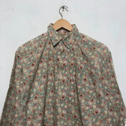 Vintage 90s Floral Patterned Nafnaf Shirt - Small