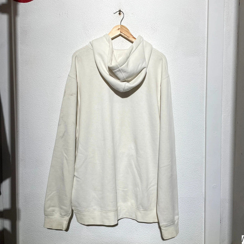 Cream White Stussy Hoodie Spellout - XL