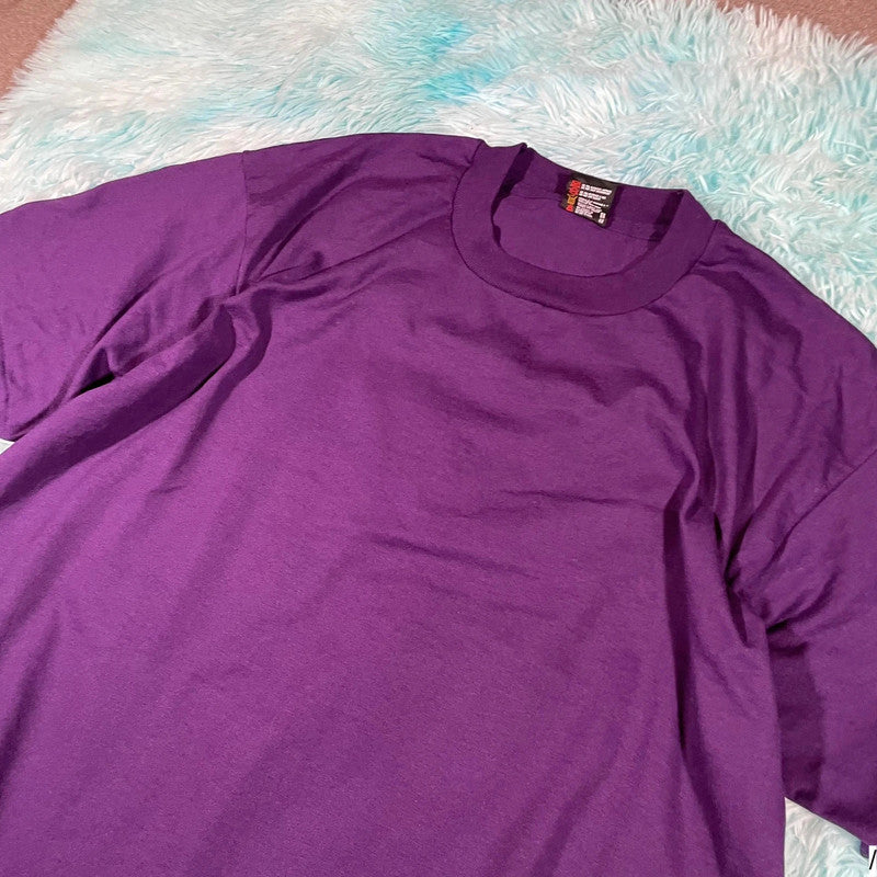 Vintage 90s Purple Screen Stars Blank T Shirt - XL