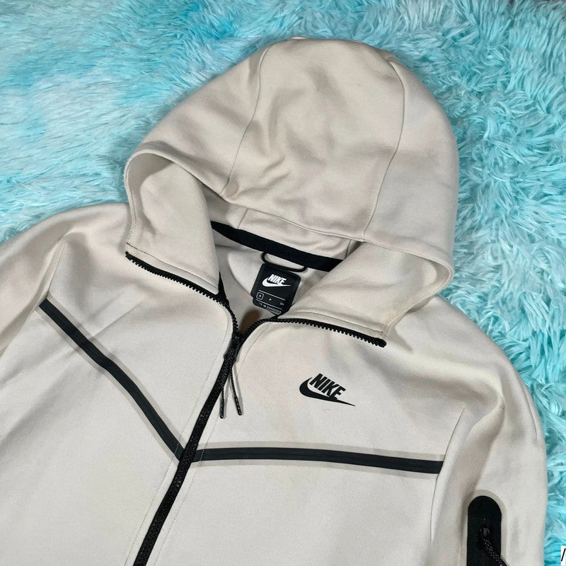 Cream Nike Tech Fleece Hoodie - Small