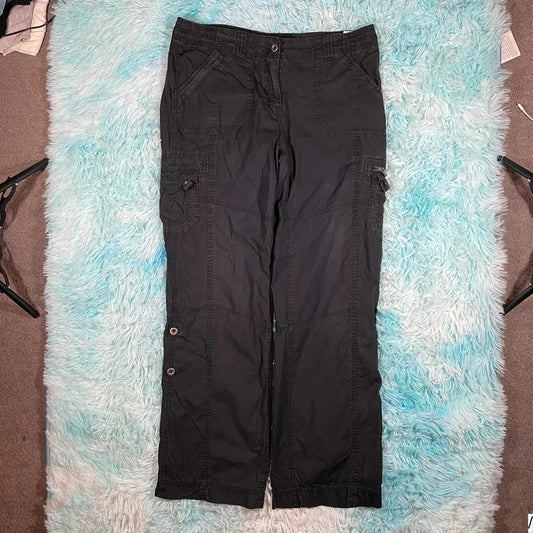 Vintage Black Cargo Trousers M&S - Size 14