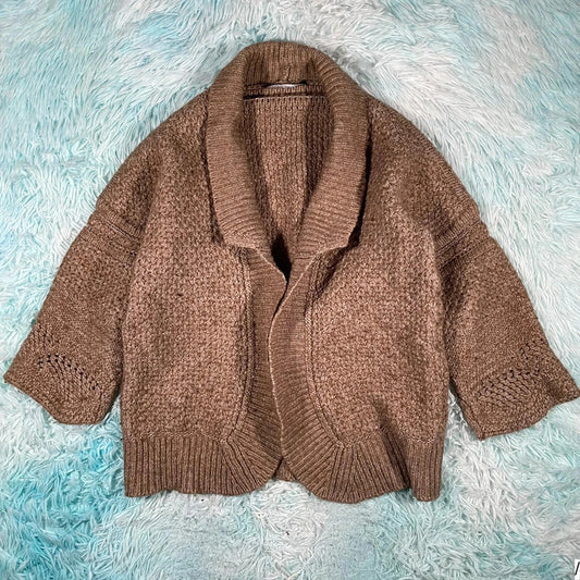 Brown Sita Murt Heavyweight Knitted Cardigan - Size 8