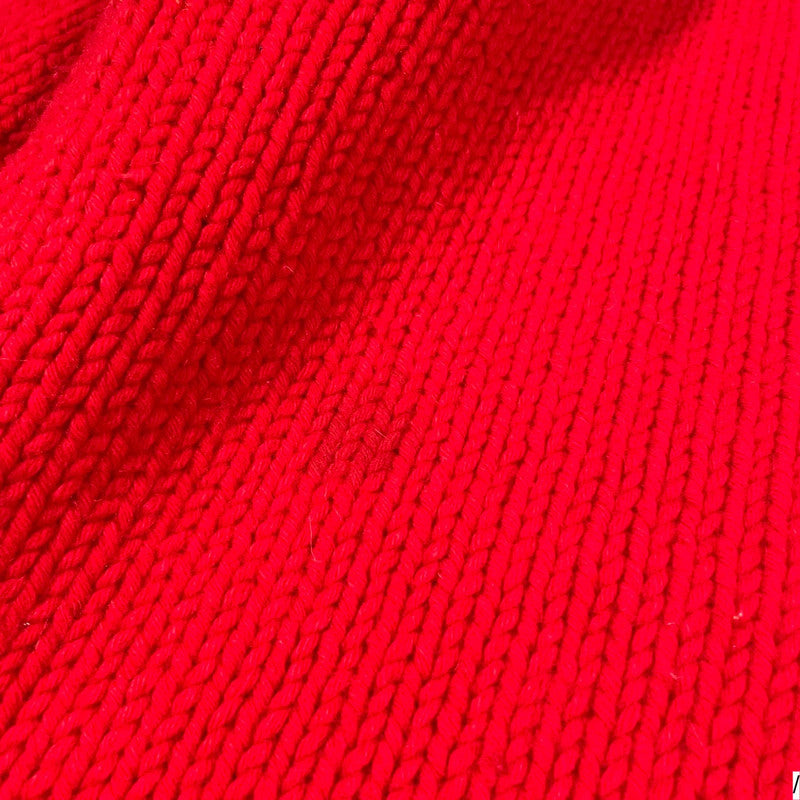 Red A.P.C Wool Knitted Jumper Mock Neck - Small