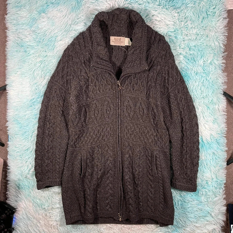 Grey Arran Knit Jumper Dress - XXL