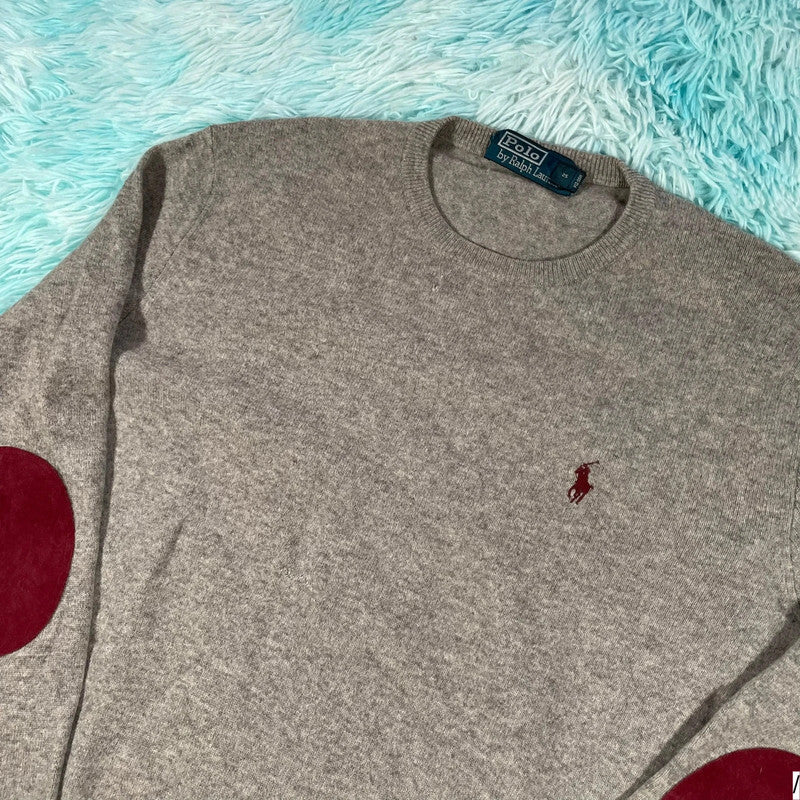 Grey Polo Ralph Lauren Wool Jumper - Medium