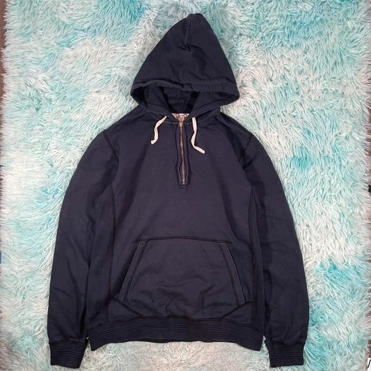 Navy Albam Hoodie 1/4 Zip - XS