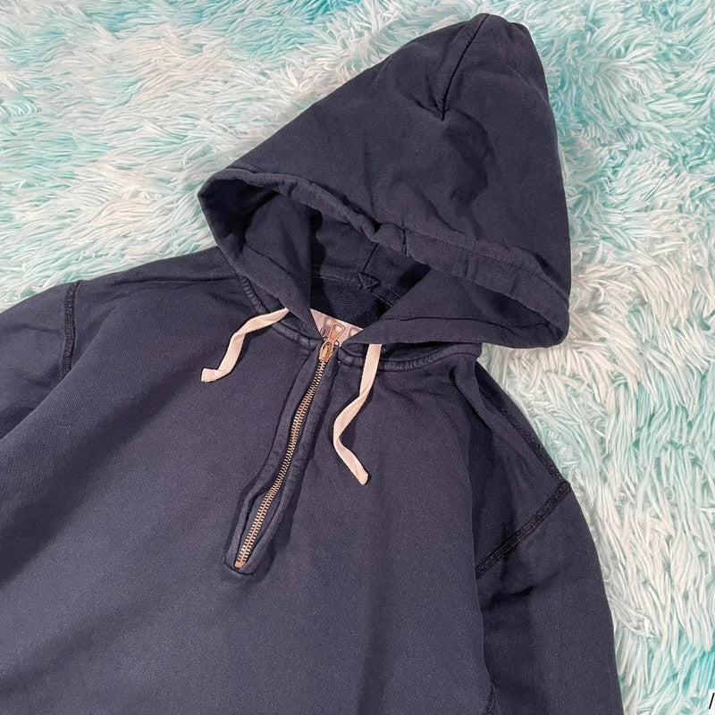Navy Albam Hoodie 1/4 Zip - XS