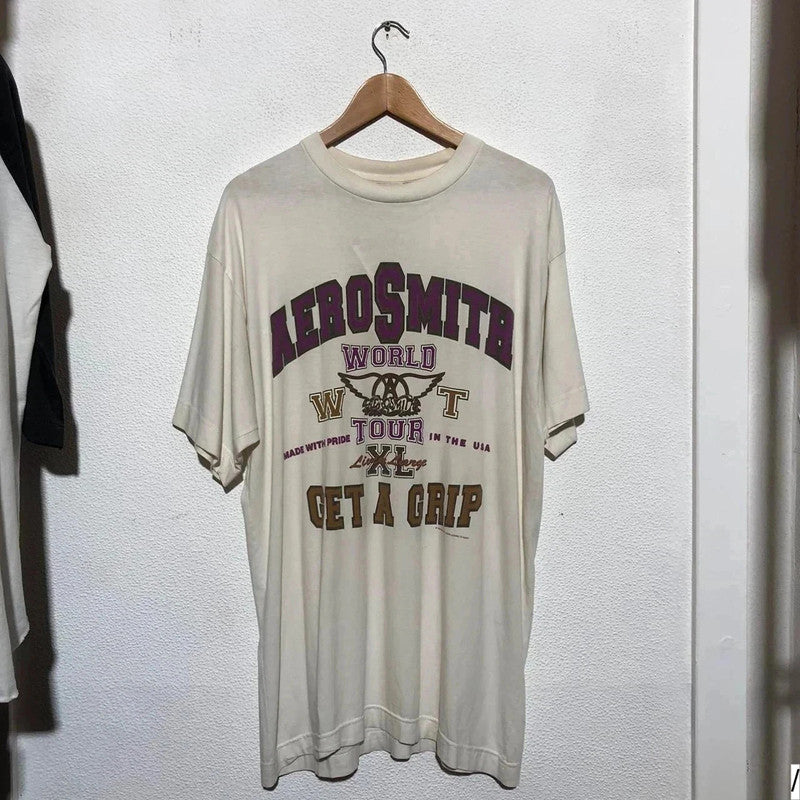 Vintage White Aerosmith Band T Shirt 1997 Get a Grip - XL
