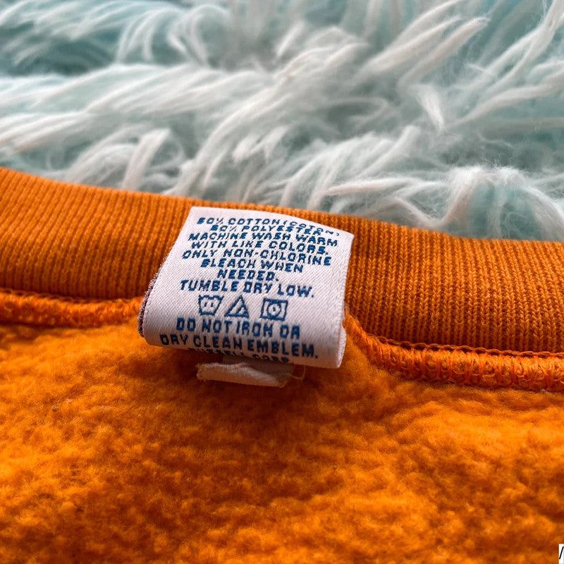 Vintage 90s Orange Russell Athletic Sweatshirt Spellout - XL