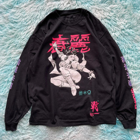 Black Nicki Minaj Chun-Li Long Sleeve T Shirt - XL