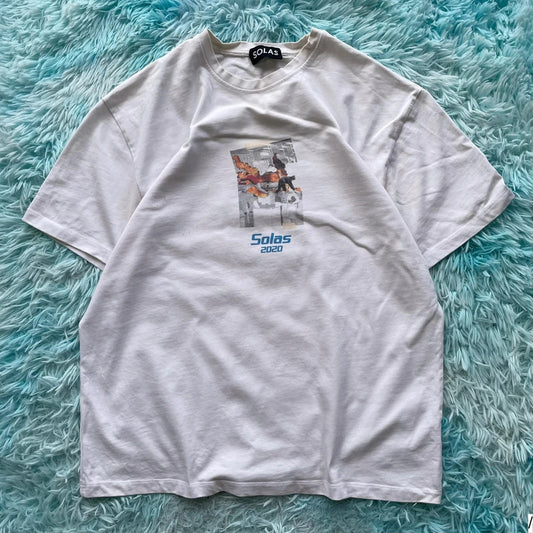 White Solas Graphic T Shirt - Large