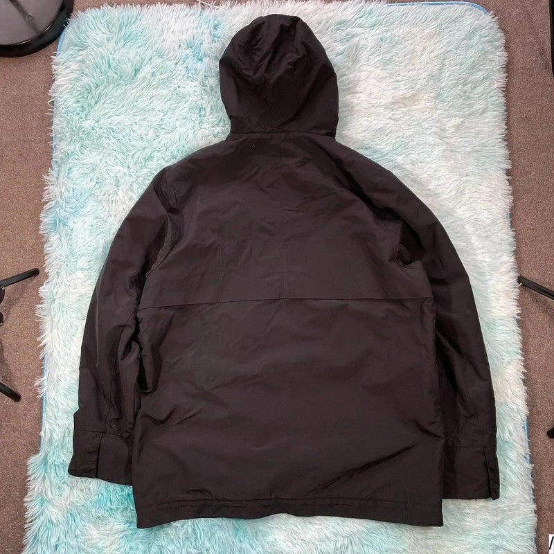 Black Fred Perry Jacket Coat Fleece Lined - Large