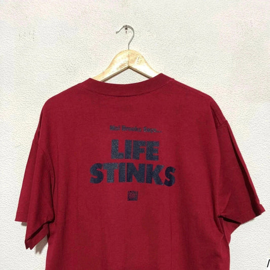 Vintage Red Life Stinks Mel Brooks Movie Promo T Shirt Graphic Print - XL