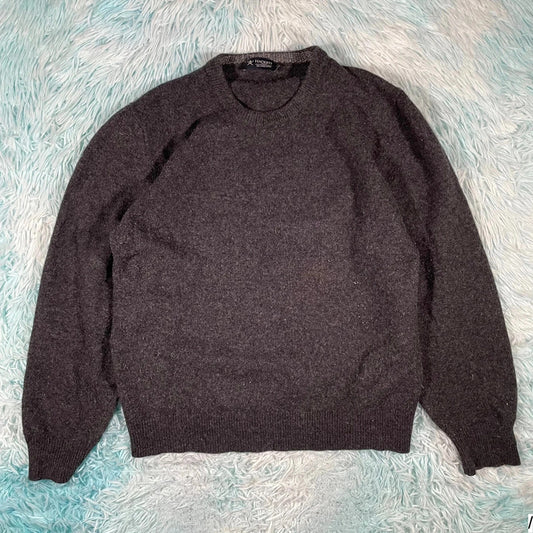 Grey Hackett Lambswool Knitted Jumper - XL
