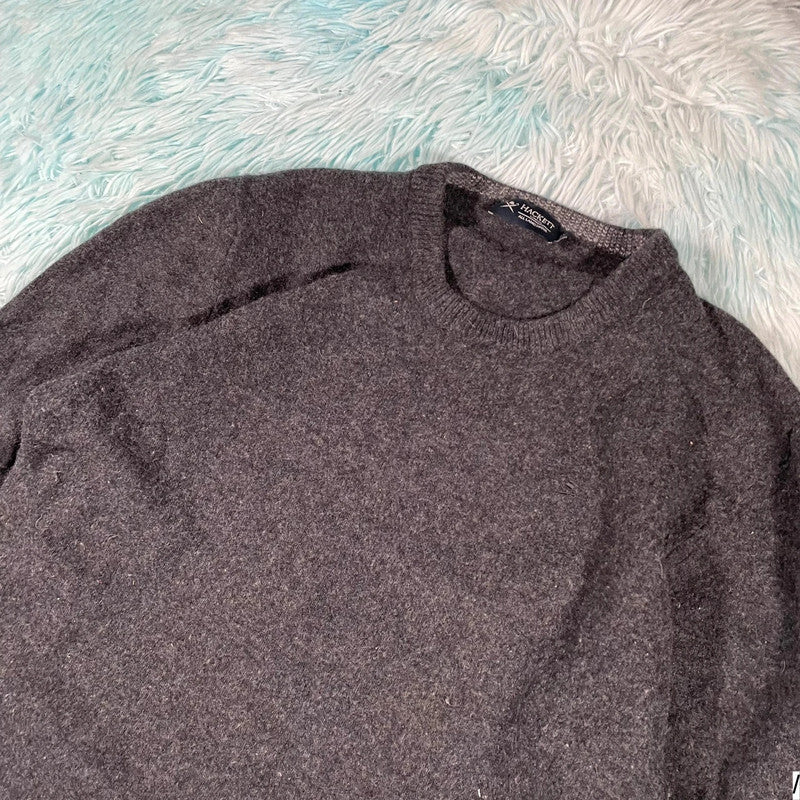 Grey Hackett Lambswool Knitted Jumper - XL