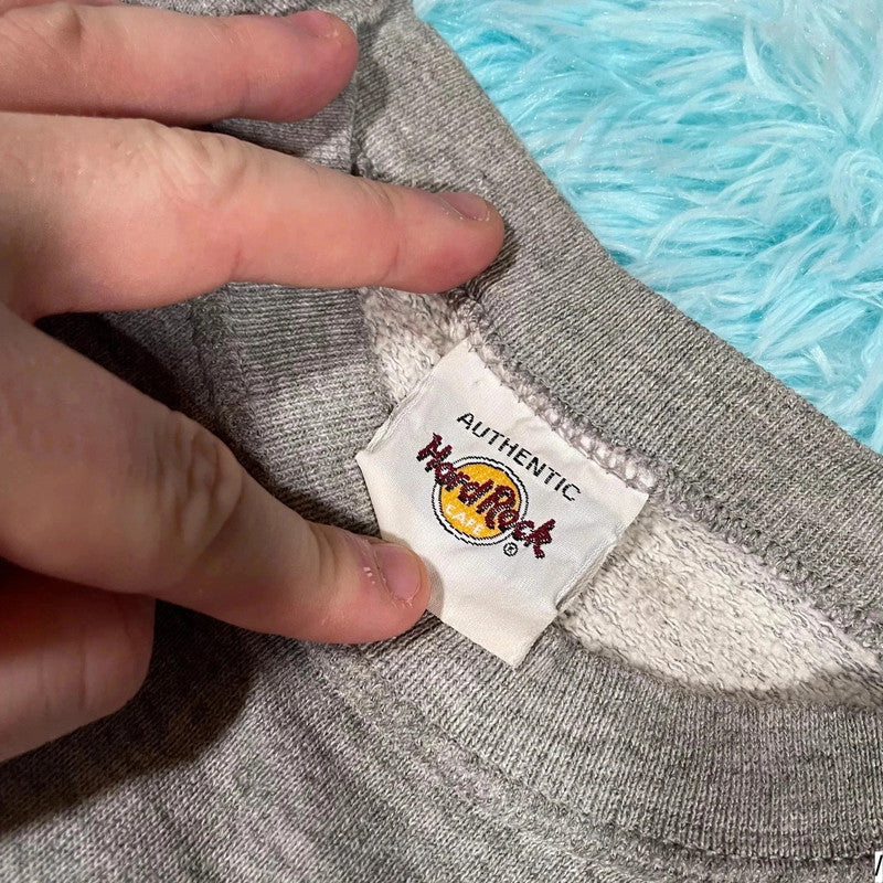 Vintage 90s Grey Hard Rock Cafe Miami Sweatshirt - Large