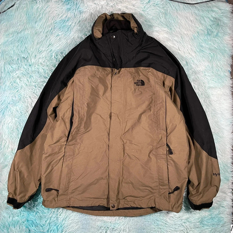 Vintage 90s Brown The North Face 3-in-1 Hyvent Windbreaker Jacket - Large