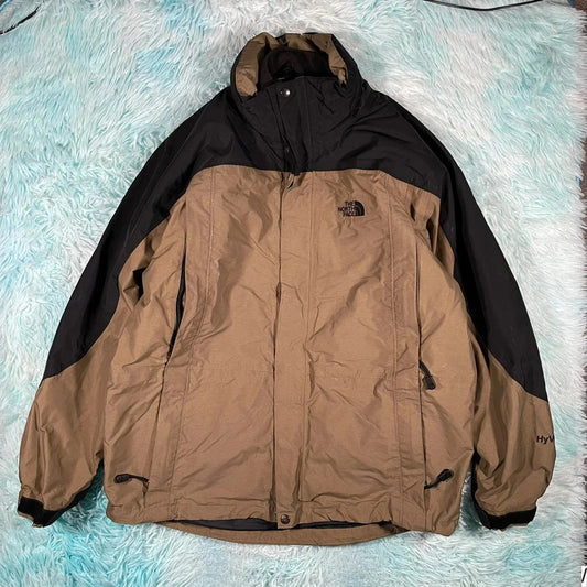 Vintage 90s Brown The North Face 3-in-1 Hyvent Windbreaker Jacket - Large