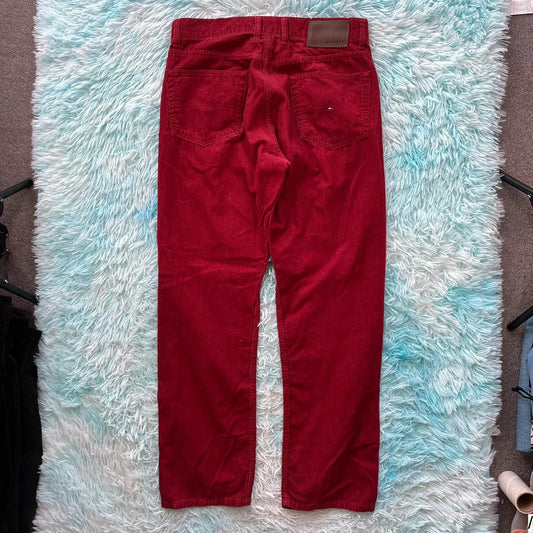 Vintage Red Tommy Hilfiger Corduroy Trousers - 33W 32L