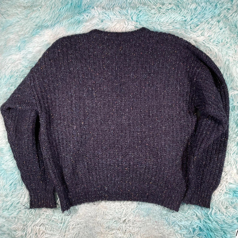 Vintage 90s Navy Croft & Barrow Chunky Knitted Jumper - Large