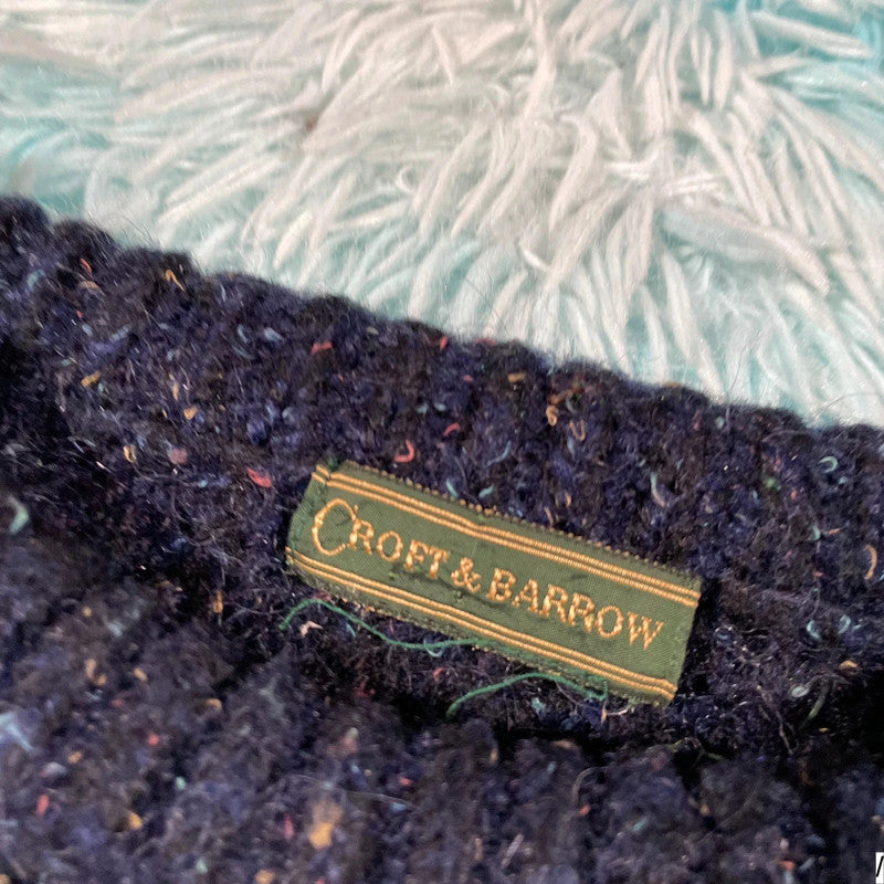 Vintage 90s Navy Croft & Barrow Chunky Knitted Jumper - Large