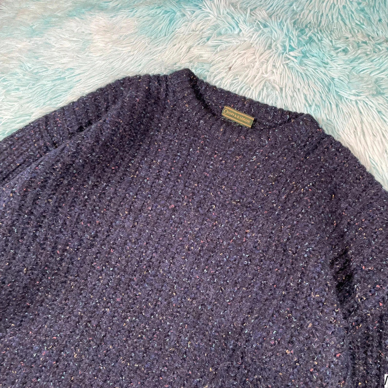 Vintage 90s Navy Croft & Barrow Chunky Knitted Jumper - Large