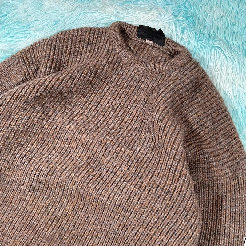 Vintage 90s Brown Barbour Chunky Knitted Jumper - Large
