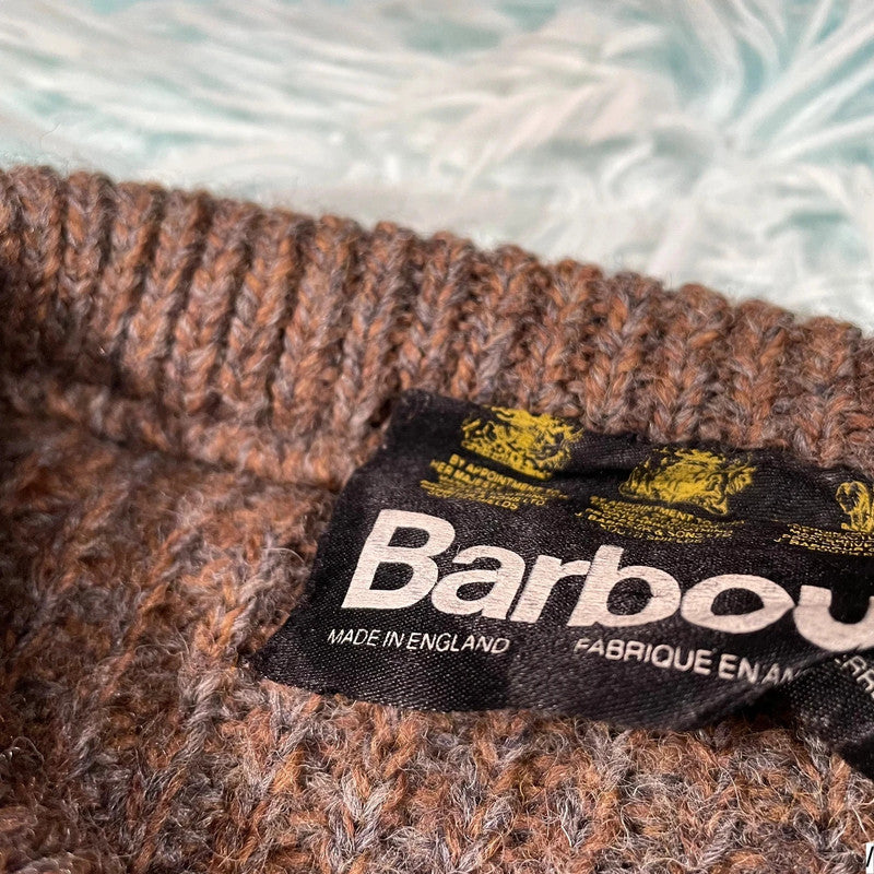 Vintage 90s Brown Barbour Chunky Knitted Jumper - Large